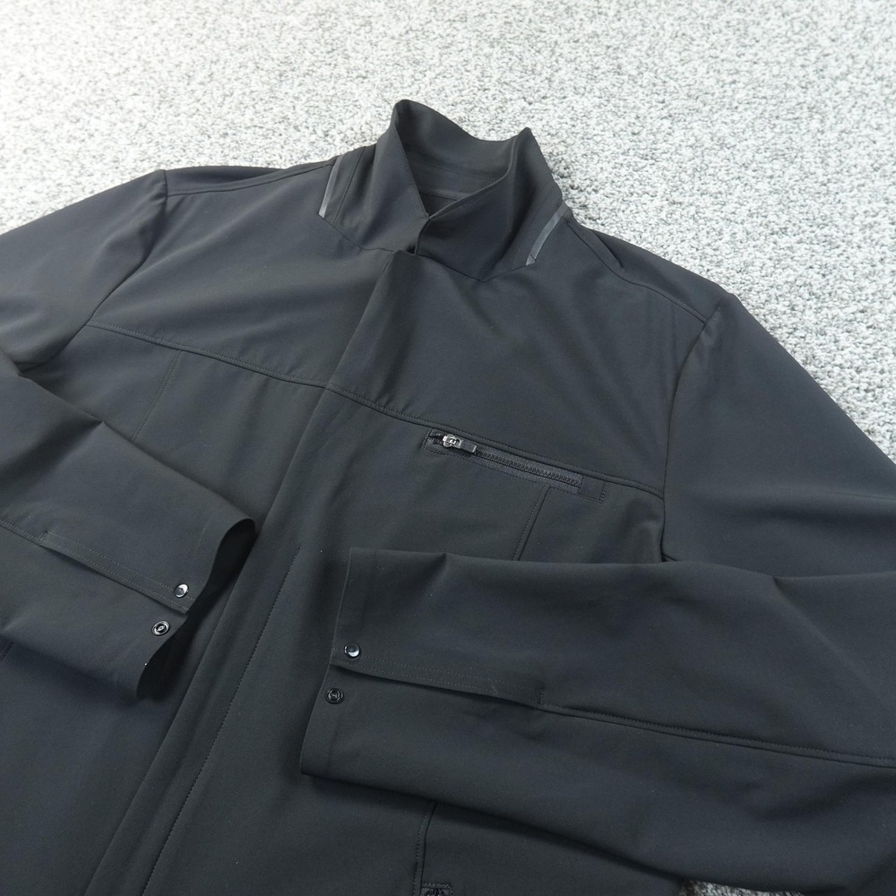 VRST Jacket Mens L Black Softshell Stretch Full Zip Windbreaker Coat Performance